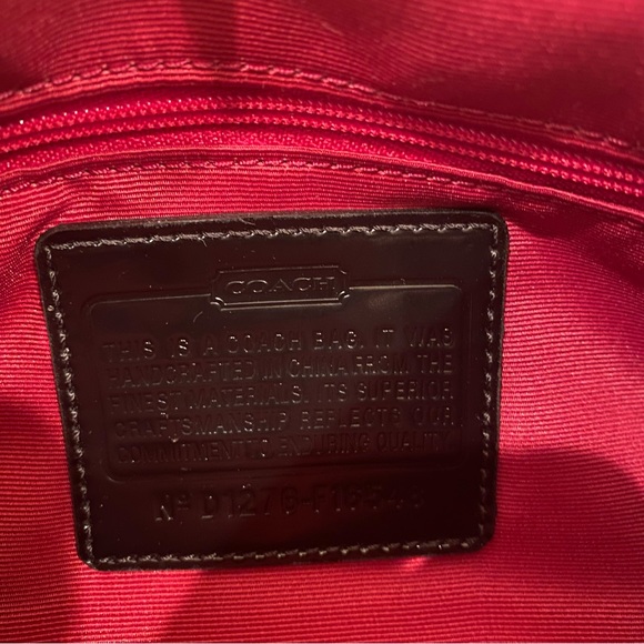 COACH Black Signature Backpack/Purse with flower charm - Picture 4 of 5